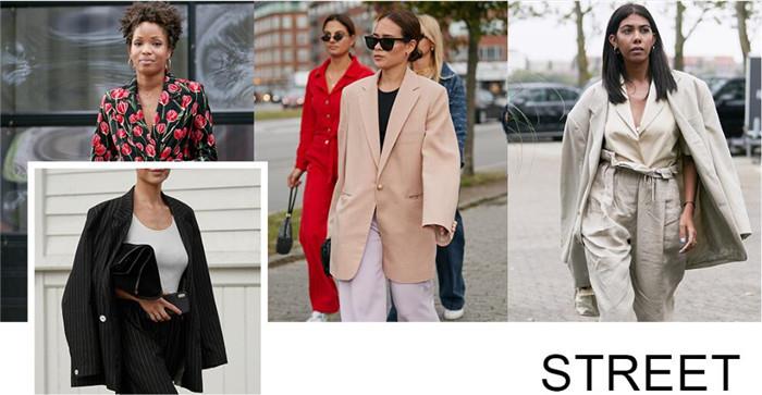 Umfassende Analyse von Frauenanzügen beim Straßenschießen Comprehensive analysis of women's suit street shooting
